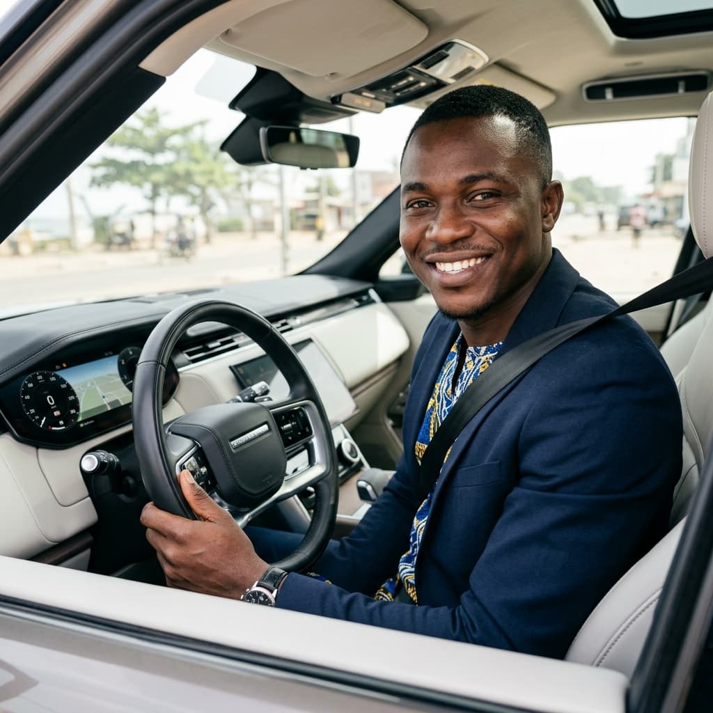 Conducteur souriant au volant - auto-école Gice Digit